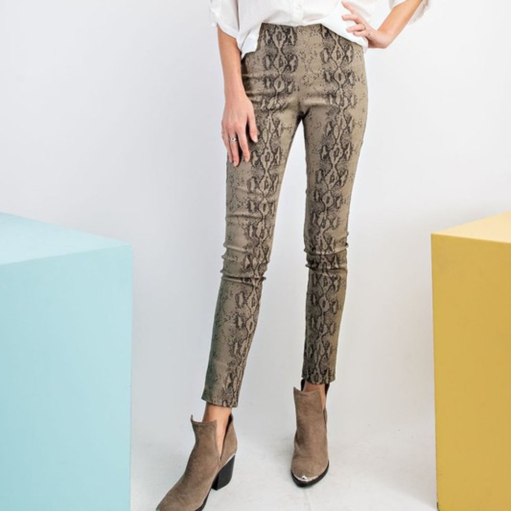 Snake Skin Printed Skinny Pants